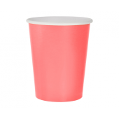 Paper cups solid colour pink, 270 ml / 14 pcs.