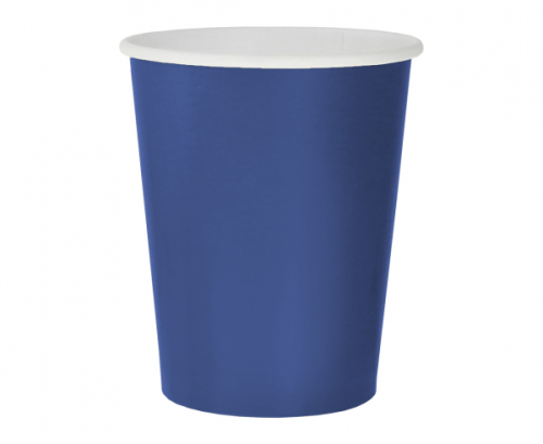Paper cups solid colour blue, 270 ml / 14 pcs.