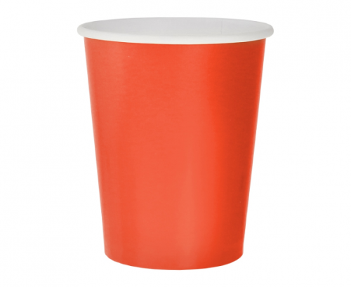 Paper cups solid colour red, 270 ml / 14 pcs.