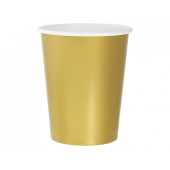 Paper cups solid colour gold, 270 ml / 14 pcs.