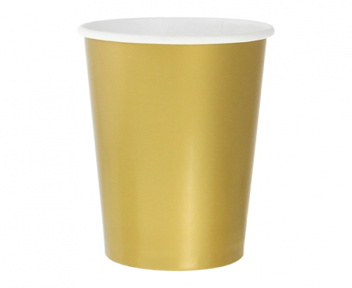 Paper cups solid colour gold, 270 ml / 14 pcs. Paper cups solid colour gold, 270 ml / 14 pcs.
