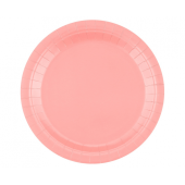 Paper plates solid colour light pink, 23 cm / 14 pcs.