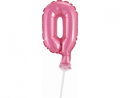 Воздушный шар из фольги с палочкой 5 &quot;DIGIT 0, розовый