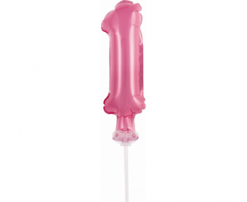 Folijas balons ar nūju 5&quot; DIGIT 1, rozā