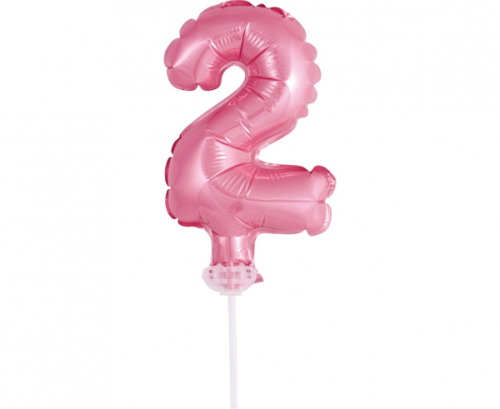 Folijas balons ar nūju 5&quot; DIGIT 2, rozā