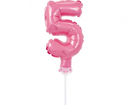 Folijas balons ar nūju 5&quot; DIGIT 5, rozā
