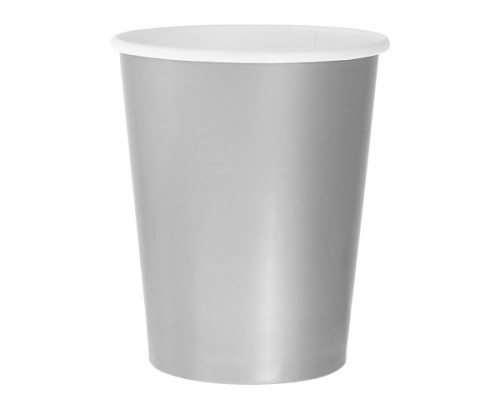 Paper cups solid colour silver, 270 ml / 14 pcs.