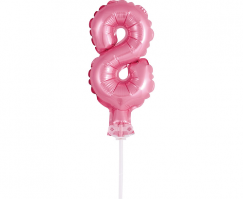 Folijas balons ar nūju 5&quot; DIGIT 8, rozā
