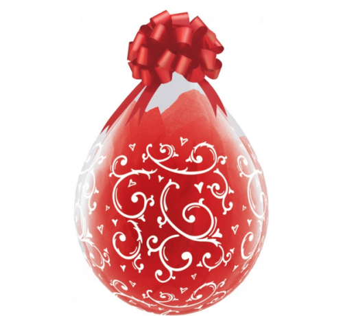 Balloon QL 18 inches Stuff Filigree patterns, crystal transparent / 25 pcs.