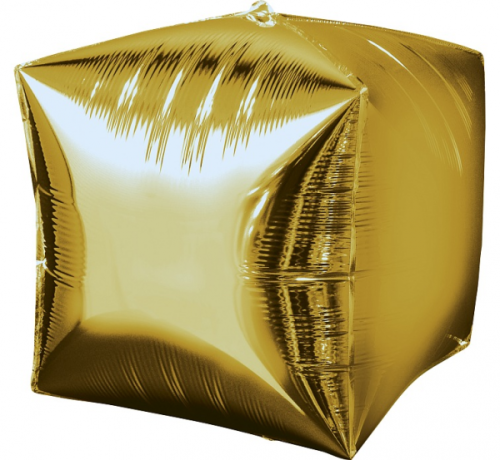 Foil balloon Cubez,gold, 38x38 cm