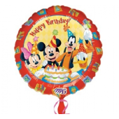 Folija balons 18&quot; CIR Mickey &amp; Friends Happy BDay