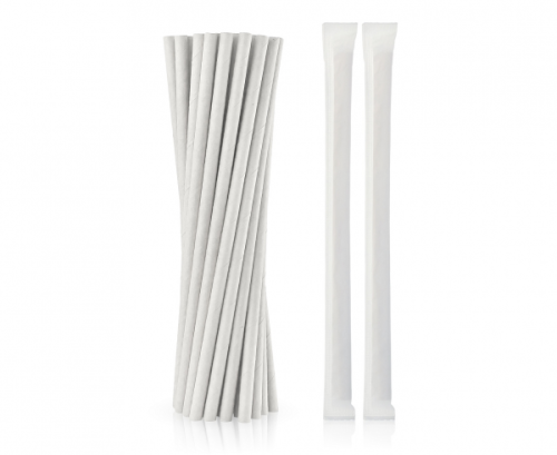 Paper drinking straws SHAKE 8 x 230 mm / 200 pcs., wrapped in paper