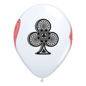 Balloons QL 11 inches w printing Card Suits, pastel white / 25 pcs.