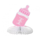 Paper centerpiece B&G Baby Girl - Bottle, light pink, 17 cm