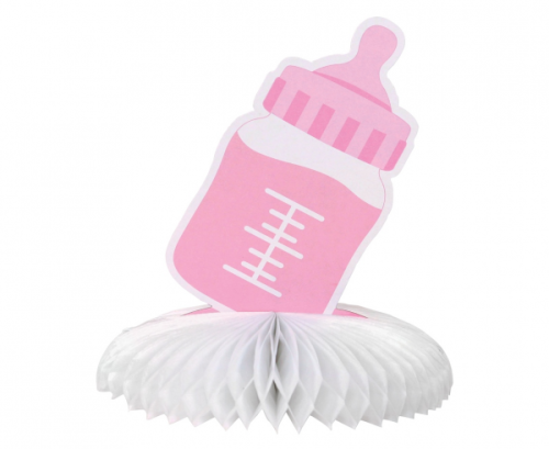 Paper centerpiece B&G Baby Girl - Bottle, light pink, 17 cm