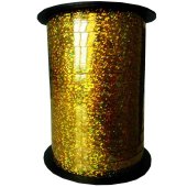 W-129 Лента для шаров золотая голография (150 м) S