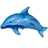 Дельфин 2 - синий - 100*70 см