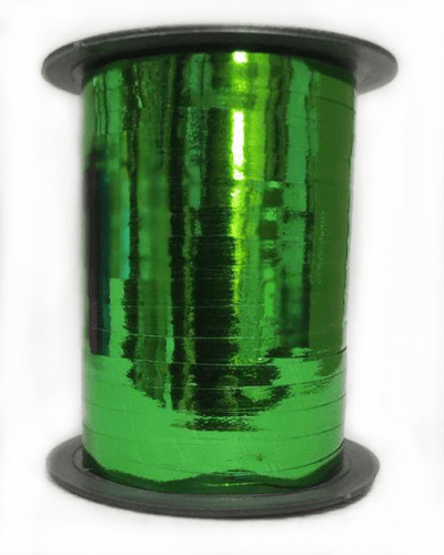 W-129 Лента для шаров зеленая металлик(150 м) S