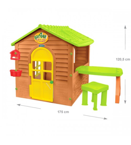 Bērnu dārza māja ar galdu un krēslu 122x175x120,5 cm 12240