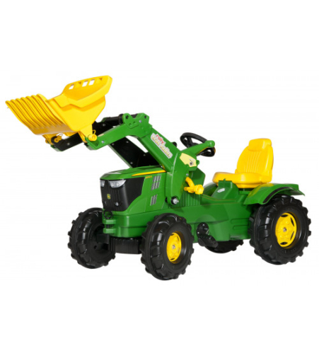 Трактор педальный с ковшом  rollyFarmtrac  John Deere 6210R (3-8 лет) Германия 611096