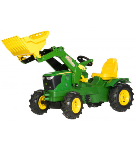 Трактор педальный с ковшом (надувн. колеса)  rollyFarmtrac  John Deere 6210R (3-8 лет) Германия 611002
