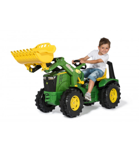 Трактор педальный rollyX-Trac Premium John Deere 8400R с ковшом 651047  (3 -10 лет) Германия