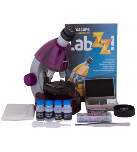 Микроскоп для детей с экcпериментальным комплектом Levenhuk LabZZ M101 Фиолетовый 40x-640x 69058 Микроскоп для детей с экcпериментальным комплектом Levenhuk LabZZ M101 Фиолетовый 40x-640x 69058