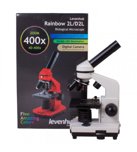 Mikroskops ar Eksperimentālo Komplektu K50 Levenhuk Rainbow 2L Bēša Krāsā 40x-400x 69060
