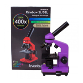 Mikroskops ar Eksperimentālo Komplektu K50 Levenhuk Rainbow 2L Violētā Krāsā 40x-400x 69061