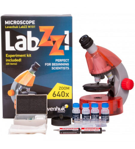 Микроскоп для детей с экcпериментальным комплектом Levenhuk LabZZ M101 Оранжевый 40x-640x 69731 Микроскоп для детей с экcпериментальным комплектом Levenhuk LabZZ M101 Оранжевый 40x-640x 69731
