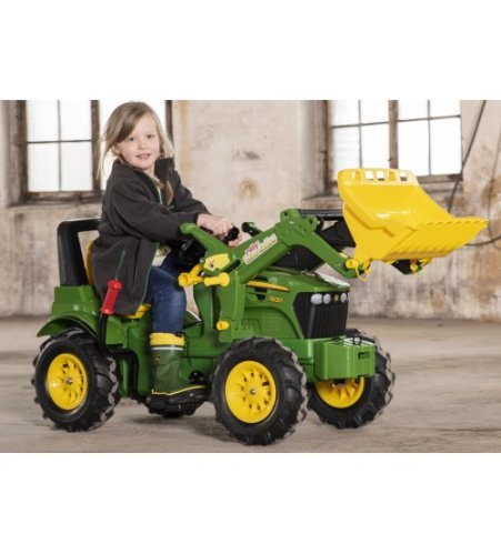 Трактор педальный  rollyFarmtrac John Deere 7930 2 скорости, тормоз, съемный ковш и надувные колеса 710126 (3 - 8 лет) Германия