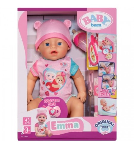 Кукла Baby Born Emma, 43 cm (пьет, купается, плачет и пользуется горшком) 834800 Кукла Baby Born Emma, 43 cm (пьет, купается, плачет и пользуется горшком) 834800