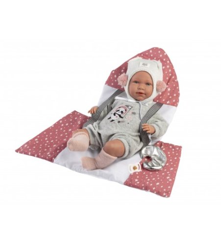 Lelle zīdainis Mimi 42 cm (spilvens, raud, runā, ar mānekli, mīkstais ķermenis) Spānija LL74136 Lelle zīdainis Mimi 42 cm (spilvens, raud, runā, ar mānekli, mīkstais ķermenis) Spānija LL74136
