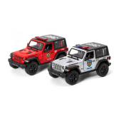 Металлическая моделька машинка 2018 Jeep Wrangler (Police/ Firefighter) 1:34 KT412PR