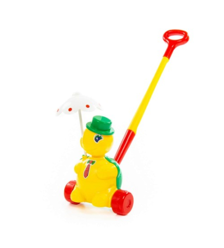 Пластмассовая игрушка на палочке (60см) для толкания Черепашка-каталка "Тортила"  PL3637