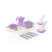 Комплект посуды Настенька для детей на 2 человек  и поднос пластмасса PL54807