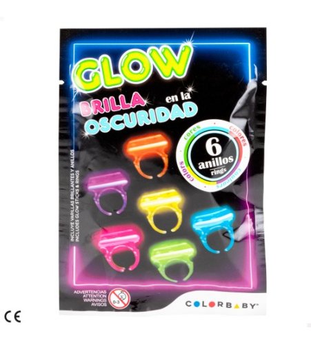 Gredzentiņi tum&scaron;ā spīdo&scaron;i komplekts (6 gb.) 3+ CB37797
