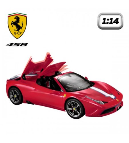 Radiovadāmā mašīna Ferrari 458 1:14 6 virz., lukturi, jumts, baterijas, 6+ CB41219