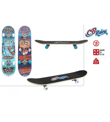 Роликовая доска деревянная скейтборд CB Riders 79x20 cm с 6 лет до 50 кг разные цвета CB43099