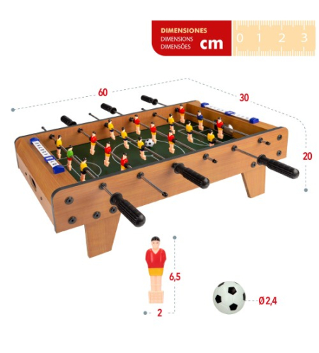 Игра настольная Деревянный настольный футбол 60x30x20 cm 6+ CB43310