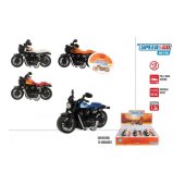 Металлический мотоцикл с пластм. элементами, инерция разные 9 см CB45901