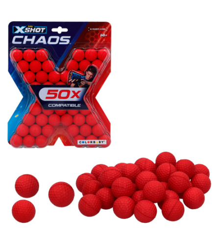 Porolona bumbiņas 50 gab. X-Shot Chaos ZURU 14 g+ CB46275 Porolona bumbiņas 50 gab. X-Shot Chaos ZURU 14 g+ CB46275