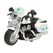 Металлический мотоцикл Полиция с пластм. элементами, инерция, звук, свет разные 13 см CB47495