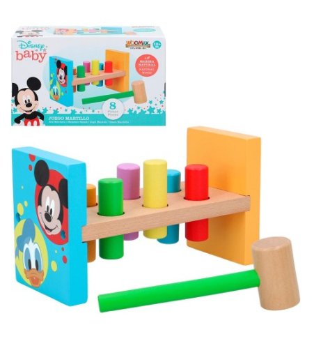 Koka attīsto&scaron;a rotaļlieta ar āmuru 21 cm, Disney Baby no12 men+ CB48707