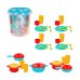 Комплект посуды для детей пластмасса в ведре 38 элем. CB49023