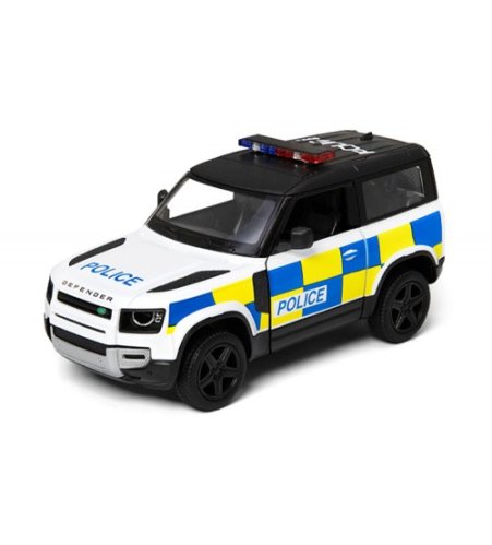 Metāla auto modelis Land Rover Defender 90 (Police Edition) 1:36 KT5428P