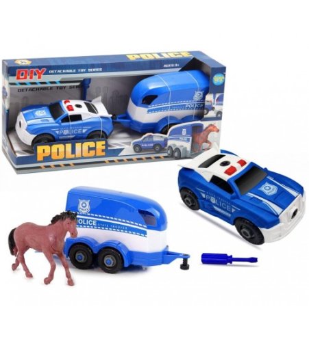 Конструктор Полиция с фургоном+конь, с инструментами 3+ HW23000230